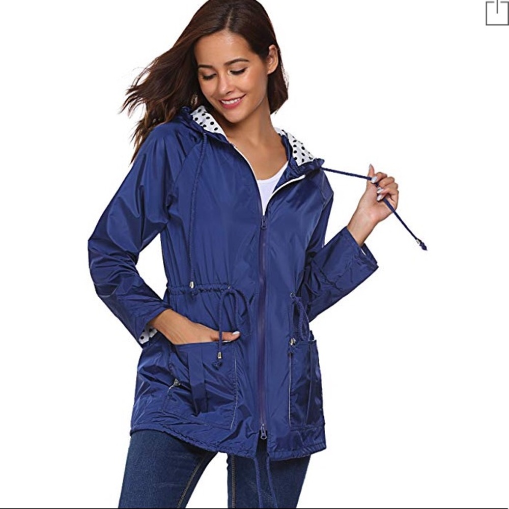 Navy Blue Raincoat